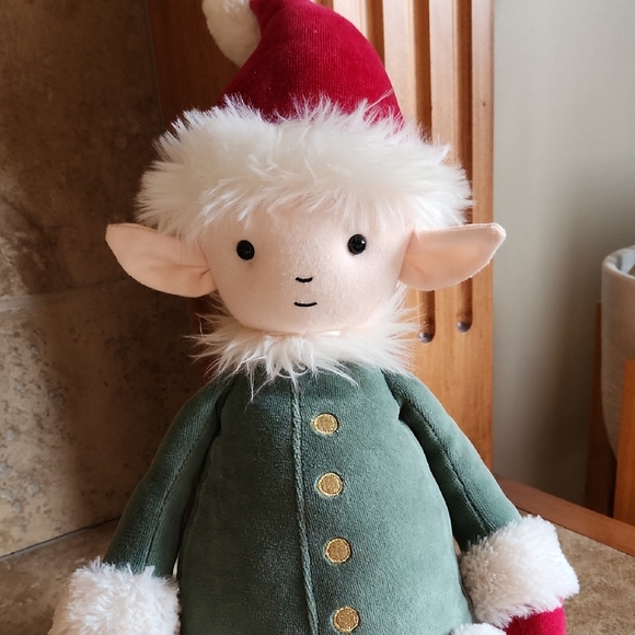 Jellycat Other - Jellycat Large Leffy Christmas Elf Doll in Green Coat and Red Hat